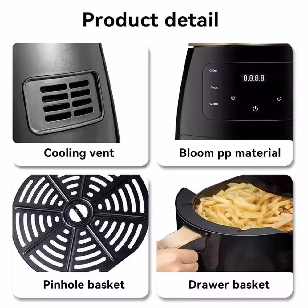 Nordara 6L Digital Air Fryer Cooker in Black and Gold – 6