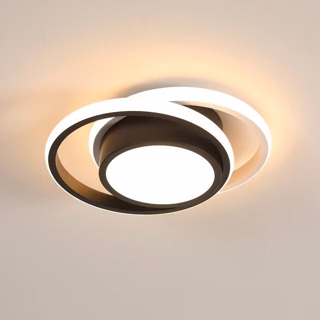 COMELY 32W Modern Round LED Ceiling Light in Black and White with Warm White 3000K Illumination