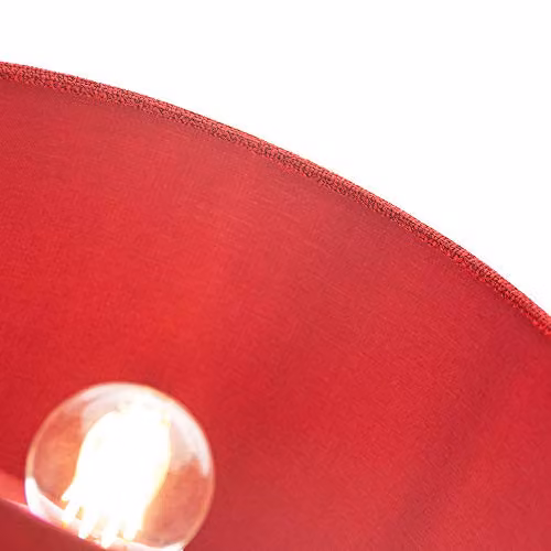 Happy Homewares Red and White Round Fabric Drum Lampshade, Diameter: 30.48 cm – 2