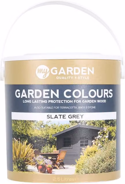 My Garden Matt Wood Paint in Grey, 2.5 l