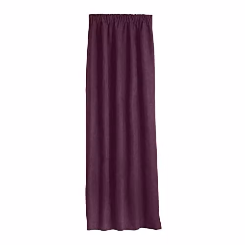 Alan Symonds Luxury Living Velvet Chenille Pencil Pleat Blackout Door Curtain in Purple, W: 56 cm, H: 84 cm – 5