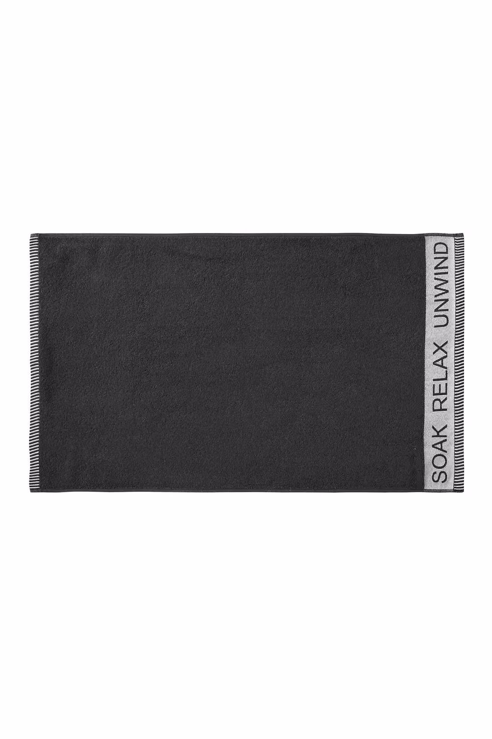 Catherine Lansfield Relax and Unwind Black Cotton Terry Bath Sheet W/D/H: 90 x 140 cm – 3
