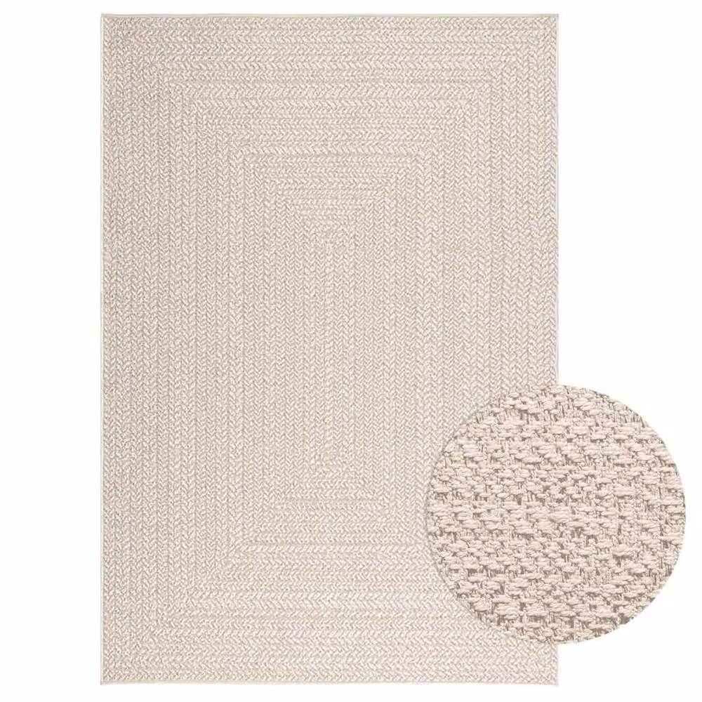 Berkfield Home ZIZUR Jute Look Indoor and Outdoor Rug, Beige, W: 140 cm, D: 200 cm – 1