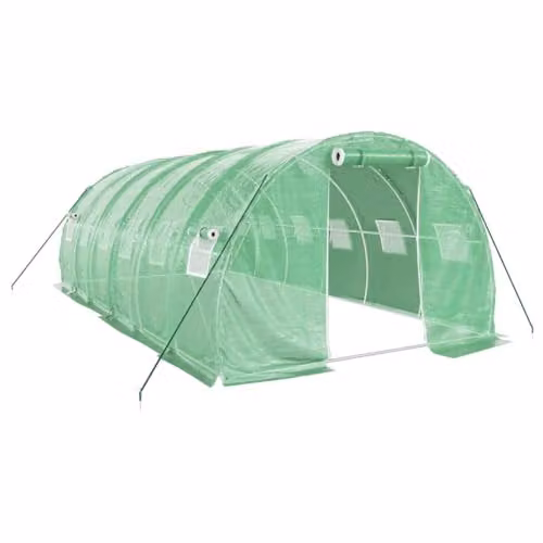 vidaXL Greenhouse with Steel Frame in Green, 18 m², W: 6 m, D: 3 m, H: 2 m – 1