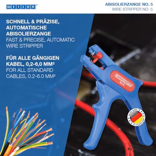 Weicon Automatic Wire Stripper No. 5 with Side Cutter for Cables 0.2-6 mm2 – 2