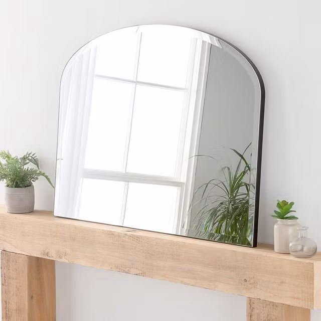 Yearn Minimalist Black Mantle Wall Mirror