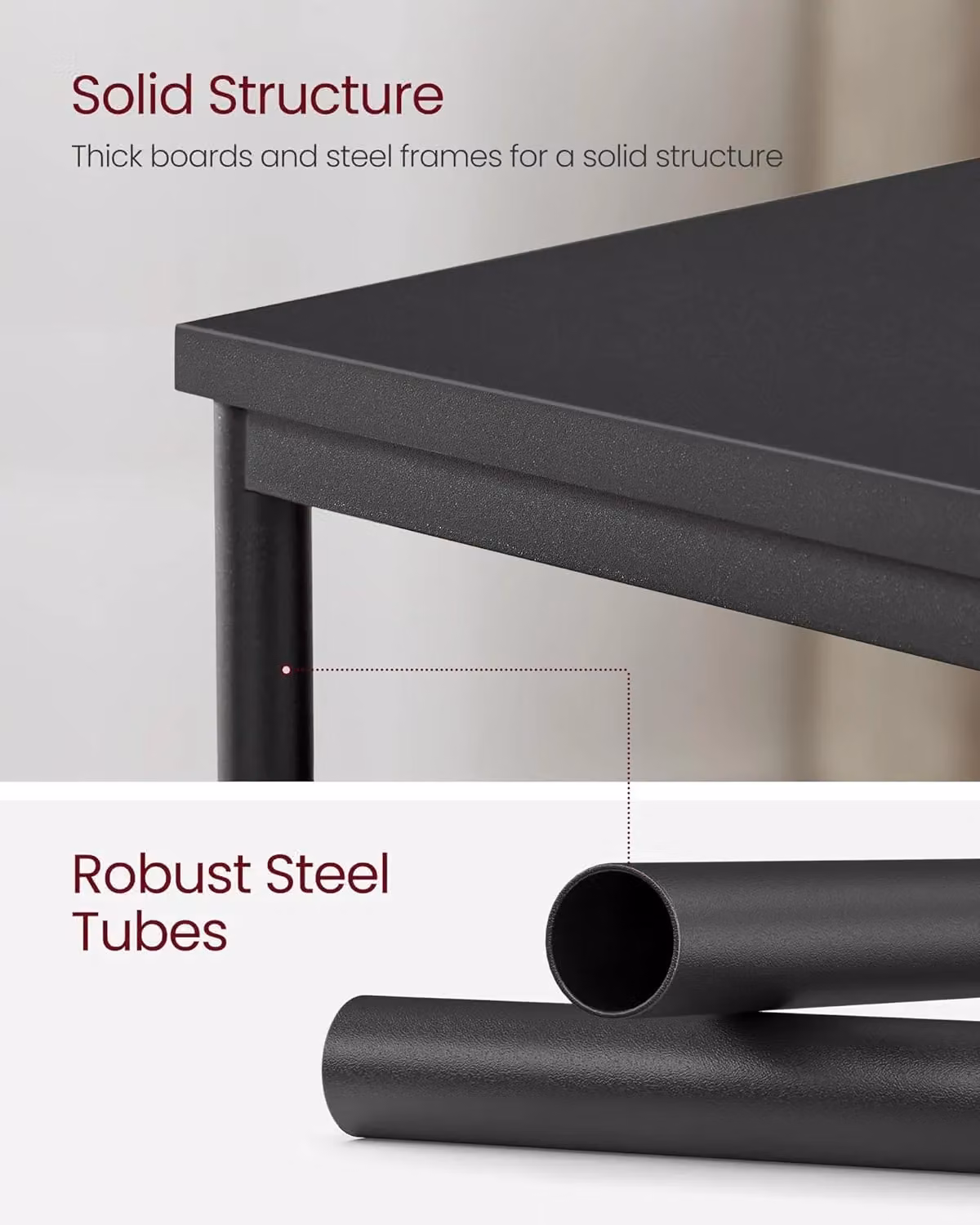 VASAGLE Set of 2 Industrial 2-Tier Side Tables with Steel Frame and Composite Top in Black and Brown – 4