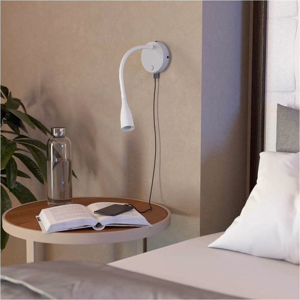 Loops Modern White LED Table Lamp with Bulb Included – 2