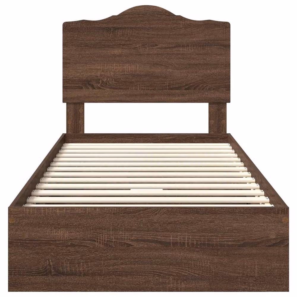 Berkfield Home Modern Storage Bed with Drawers in Brown Oak, Engineered Wood, W/D/H: 70 x 190 cm – 4