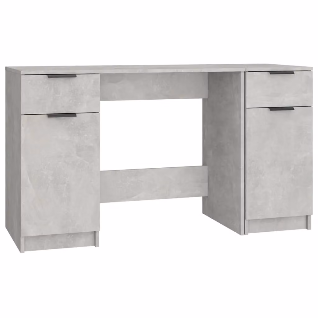 Berkfield Modern Writing Desk with Side Cabinet in Grey Engineered Wood – 2