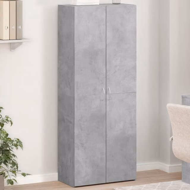 Berkfield Home Modern Grey Wall Mounted File Cabinet with Hinged Doors, W/D/H: 60 x 32 x 153 cm – 1