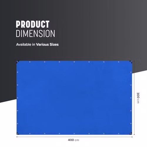 Keplin Waterproof Tarpaulin Cover Sheet, Blue, 3 x 4 m – 2