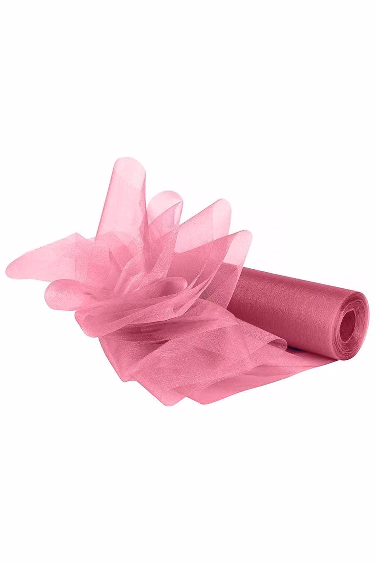 Neel Blue Baby Pink Organza Sheer Glitter Fabric Roll for Chair Bow Sashes, W/D/H: 25 m x 29 cm