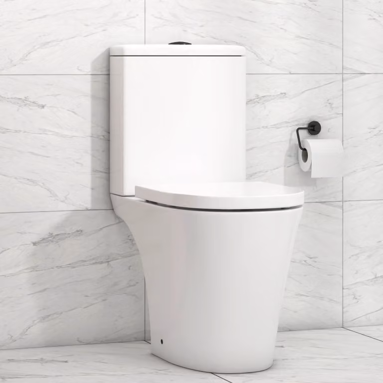 Royal Bathrooms Nova Close Coupled Rimless Ceramic Toilet with Soft Close Seat and Cistern, White