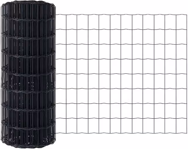 Berkfield Home Euro Fence Grey PVC-Coated Steel Fencing, W/H: 0.4 x 10 m