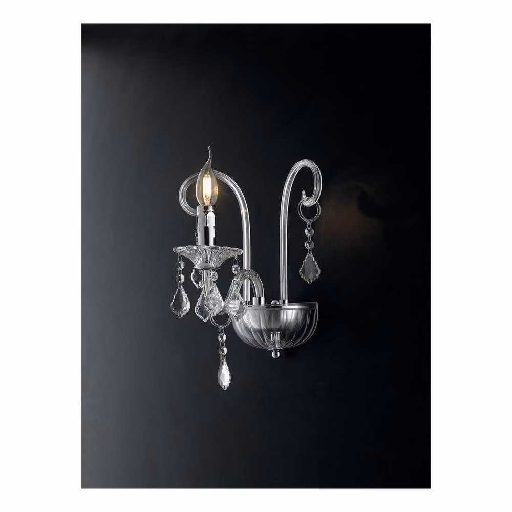 Netlighting Chrome and Crystal Wall Light in Silver, W/D/H: 22 x 30 x 25 cm – 3