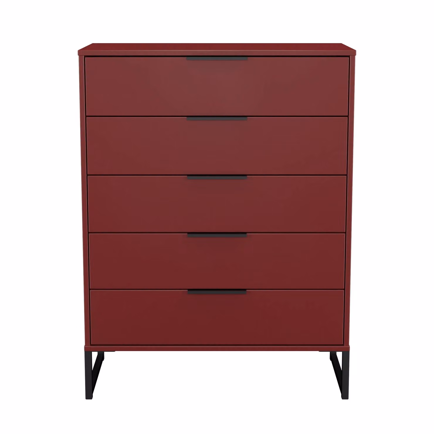 Ready Assembled 2 U Fuji 5 Drawer Chest in Red – 2
