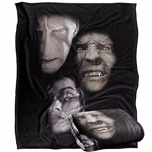LOGOVISION Harry Potter Villain Heads Super Soft Fleece Throw Blanket, White and Multicolour, W/D/H: 152 x 127 cm – 1