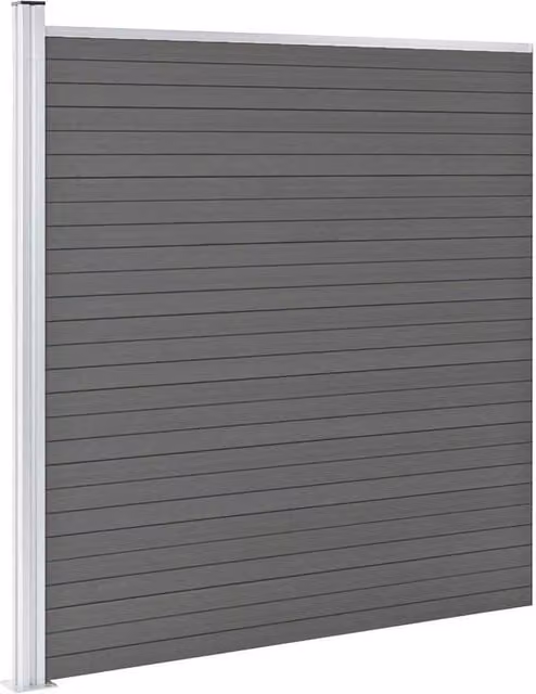 Berkfield Home Garden WPC Fence in Grey, H 186 cm x W 175 cm