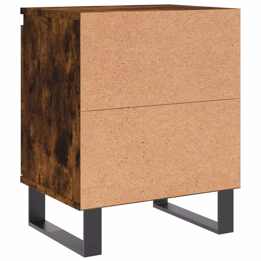 Berkfield Home Set of 2 Smoked Oak Bedside Cabinets in Brown, W/D/H: 40 x 30 x 50 cm – 5