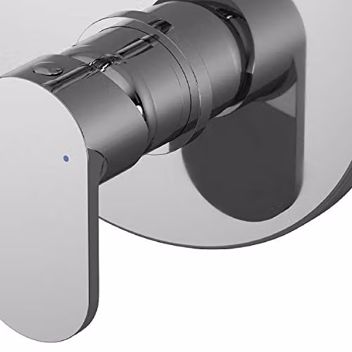 nuie BINMV12 Binsey Modern Round Concealed Manual Shower Valve with Diverter and Single Lever Handle, Chrome – 3