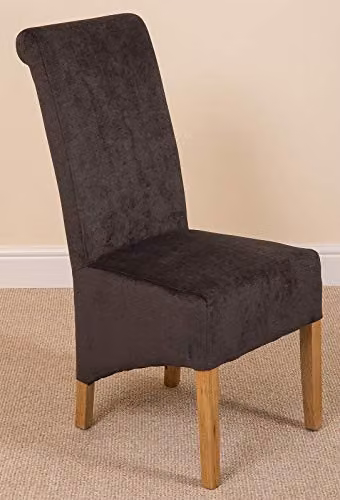 Thats Furniture Oregon Round Oak Dining Table and 4 Montana Fabric Chairs in Black and Grey, Diameter: 110 cm – 4