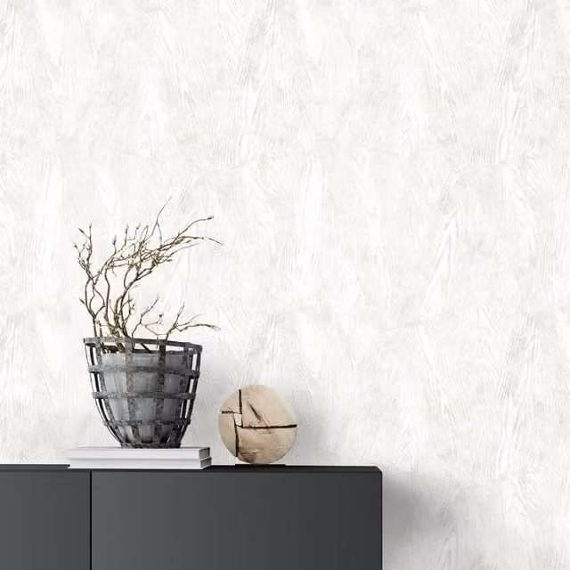 Erismann Geometric Nature Vinyl Wallpaper in Grey and White