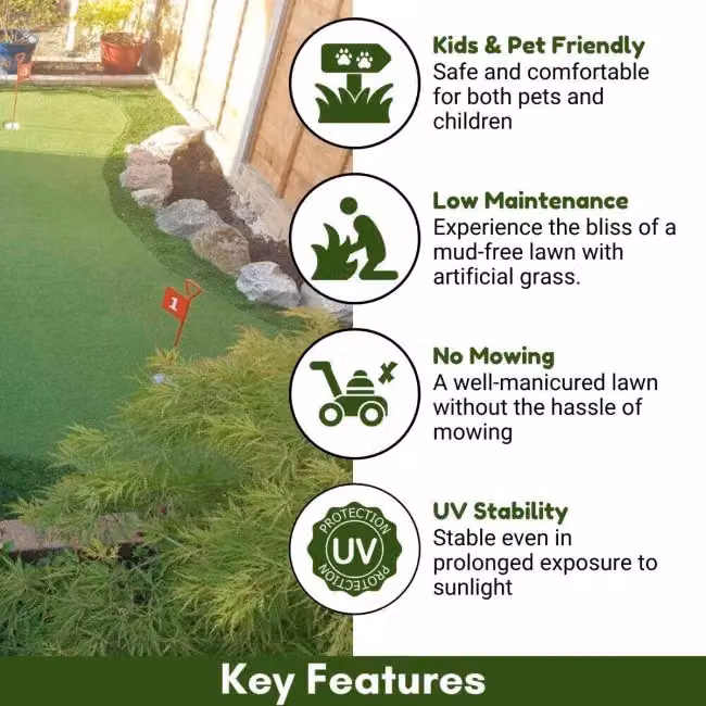Artificial Grass GB Cordoba 40mm Artificial Grass in Green, W: 400 cm, D: 300 cm – 2