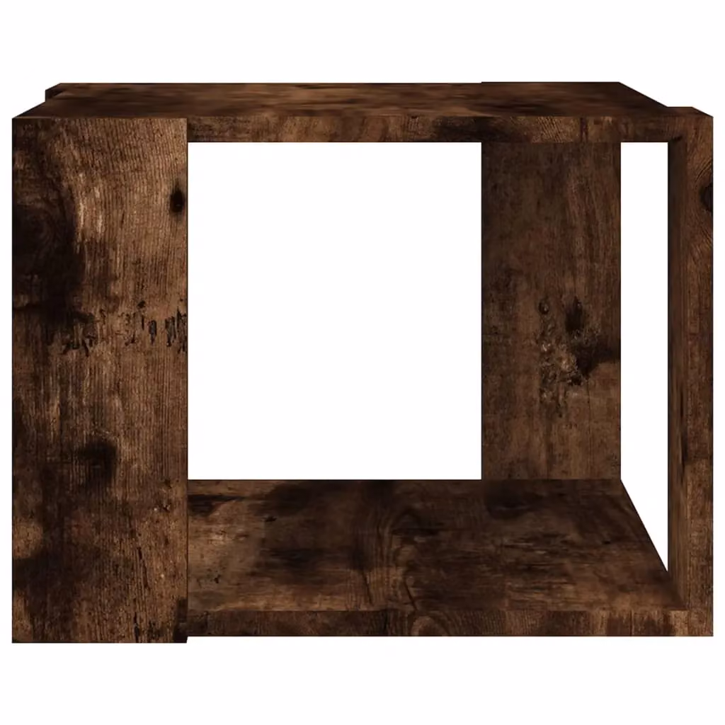 Berkfield Home Smoked Oak Coffee Table in Brown, W/D/H: 40 x 40 x 30 cm – 4