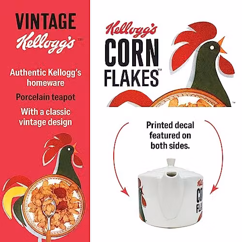 Kellogg's Vintage Style Porcelain Teapot by Kimm & Miller in White and Multicolour – 3