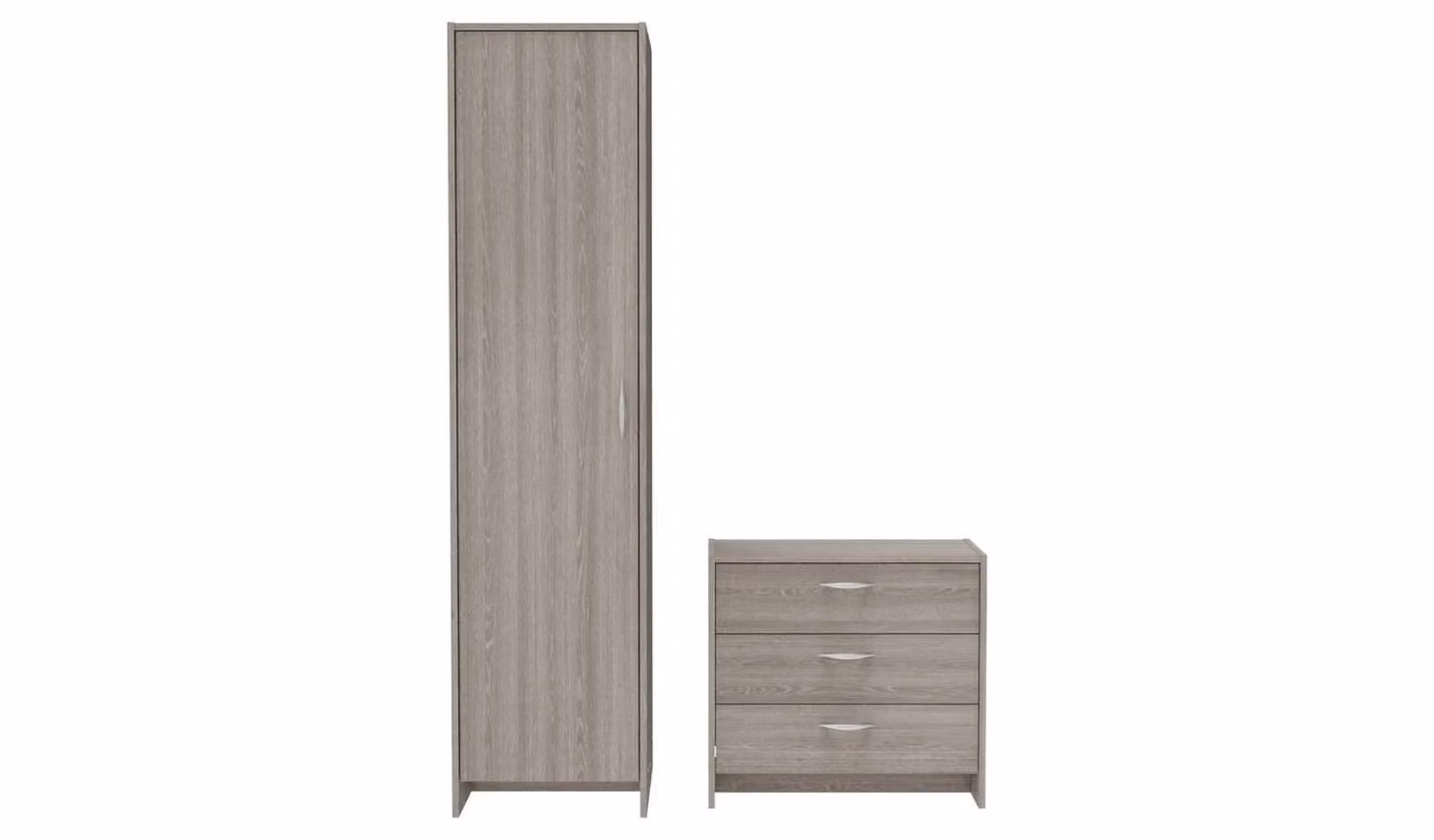 Cheap Furniture Warehouse Seville 2 Piece Grey and Oak Bedroom Wardrobe Set