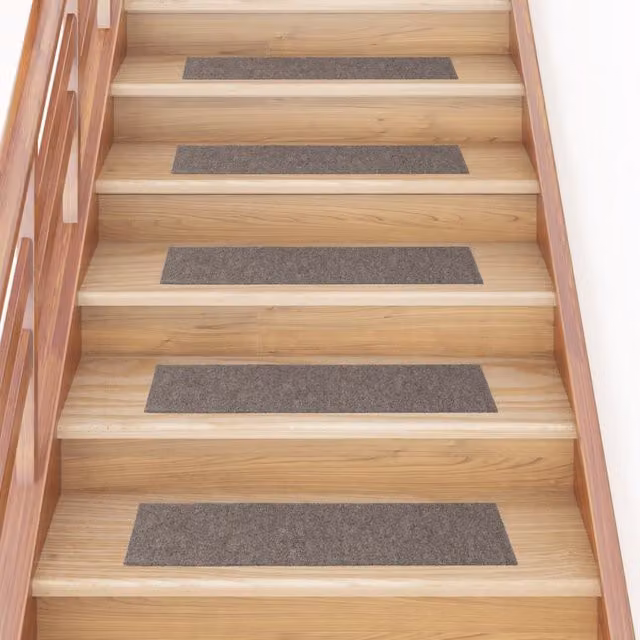 Berkfield Home Self-adhesive Rectangular Stair Mats, 15 Pieces, Beige, W: 76 cm, D: 20 cm