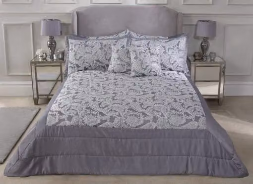 New Edge Blinds Cavendish Grey Polyester Bedspread