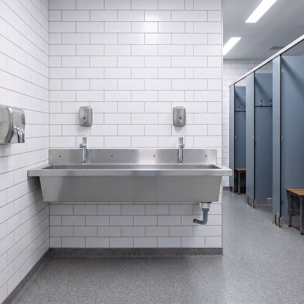 Monstershop Rectangular Stainless Steel Trough Sink in Silver, W: 120.0 cm, D: 41.0 cm, H: 31.0 cm – 2