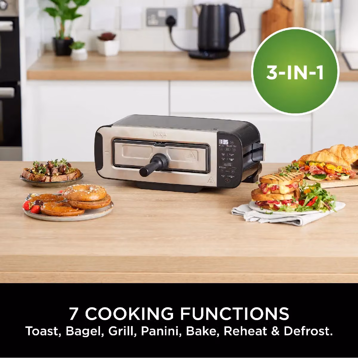 Ninja Foodi 3-in-1 Toaster, Grill and Panini Press in Black – 3