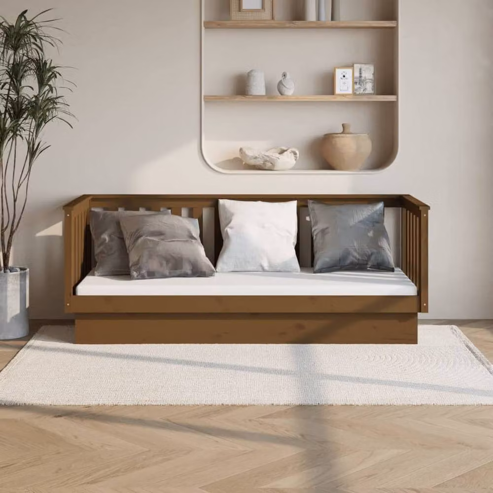 Berkfield Home Rustic Solid Wood Pine Day Bed in Honey Brown, W: 75 cm, L: 190 cm – 2