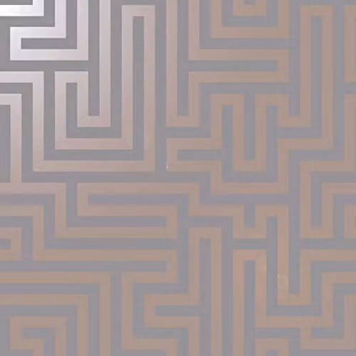 Holden Decor Glistening Industrial Maze Geometric Wallpaper in Grey and Rose Gold