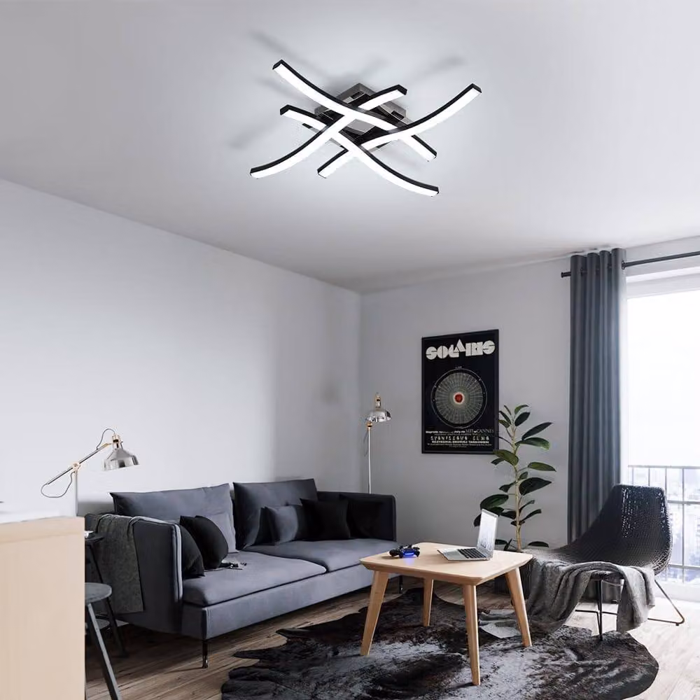 Goeco Modern Square LED Ceiling Light, 24 W, 6500 K Cool White, Black – 3