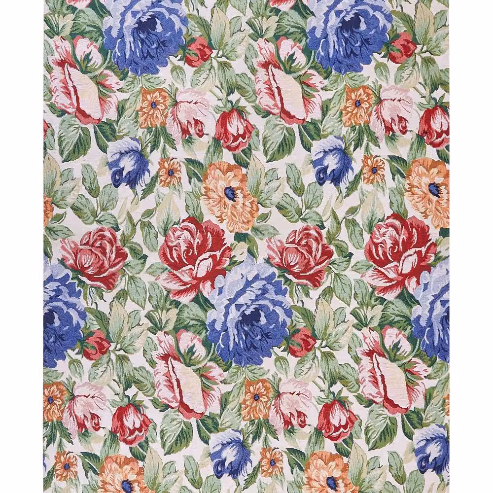 Wyld and Coco Multicolour Floral Cotton Jacquard Flat-Weave Rectangular Rug W: 200 cm, D: 300 cm – 2