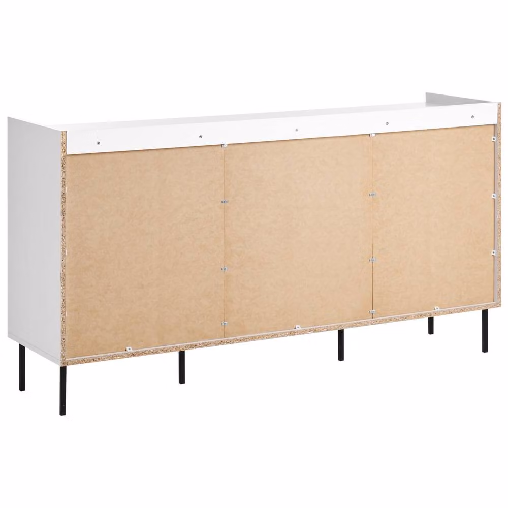 Wyld Haus Scandinavian White Sideboard with 2 Doors and 4 Drawers, W/D/H: 150 x 40 x 80 cm – 2