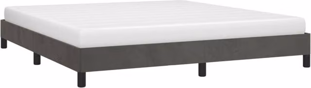 Berkfield Home Dense Upholstered Velvet Bed Frame, Grey, W/D/H: 180 x 200 x 183 cm