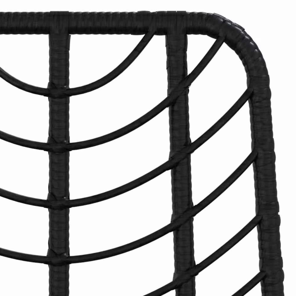 Berkfield Home Set of 2 Modern Black PE Rattan and Steel Bar Stools, W/D/H: 45 x 56 x 103.5 cm – 3