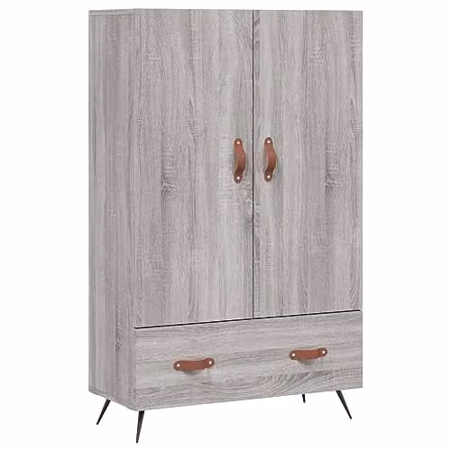 vidaXL Modern Highboard in Grey Sonoma, W/D/H: 69.5 x 31 x 115 cm