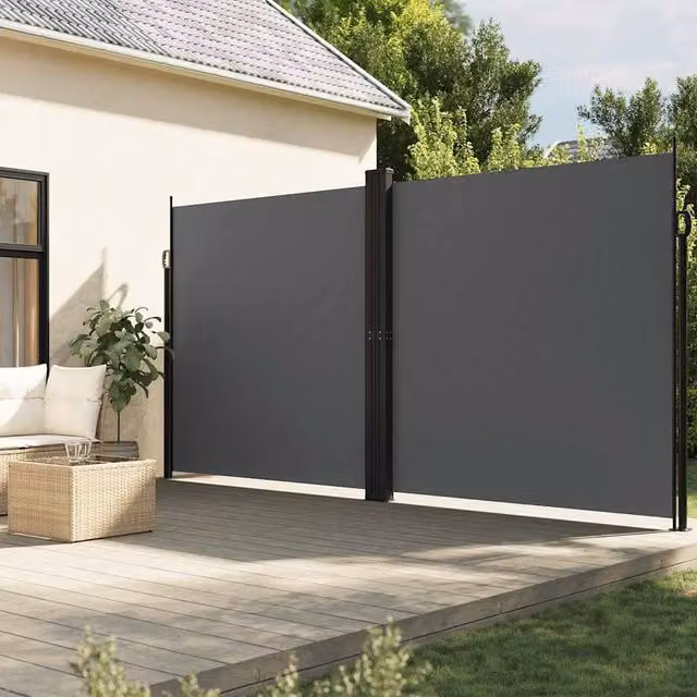 Berkfield Home Retractable Side Awning in Anthracite, W/H: 1000 x 220 cm