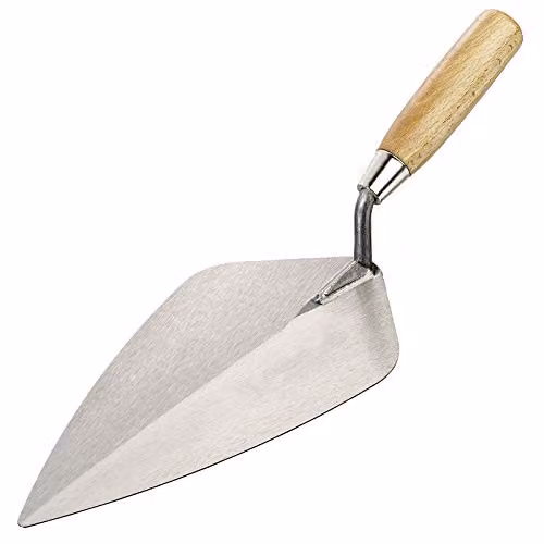RST London Pattern Brick Trowel with Wooden Handle in Silver and Multicolour