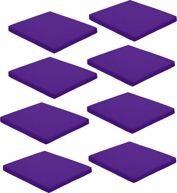 Gardenista Purple Square Outdoor Garden Chair Cushion Set of 8