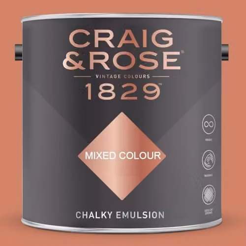Craig & Rose 1829 Chalky Emulsion Paint Stop in Etruscan Red, Matt, 2.5 l