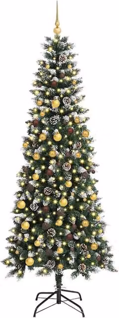 Berkfield Home Elegant Green Artificial Christmas Tree with 300 LEDs, W/D/H: 86 x 86 x 210 cm – 1