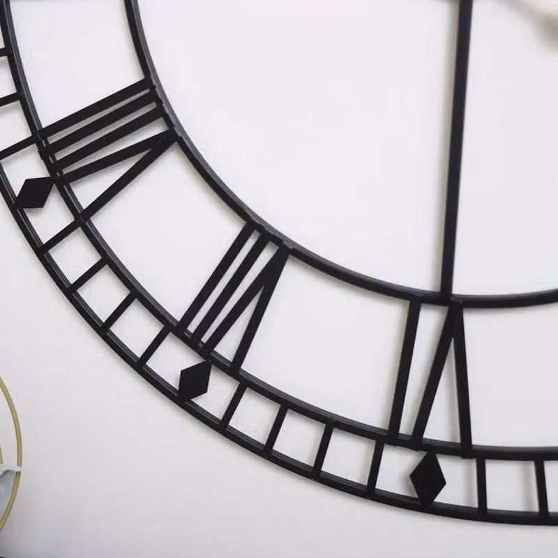 Melody Maison Extra Large Black Metal Skeleton Wall Clock, W/D/H: 100 x 100 x 1 cm – 3
