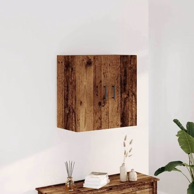 Berkfield Home Wall Mounted Cabinet in Old Wood Brown, W/D/H: 60 x 31 x 60 cm